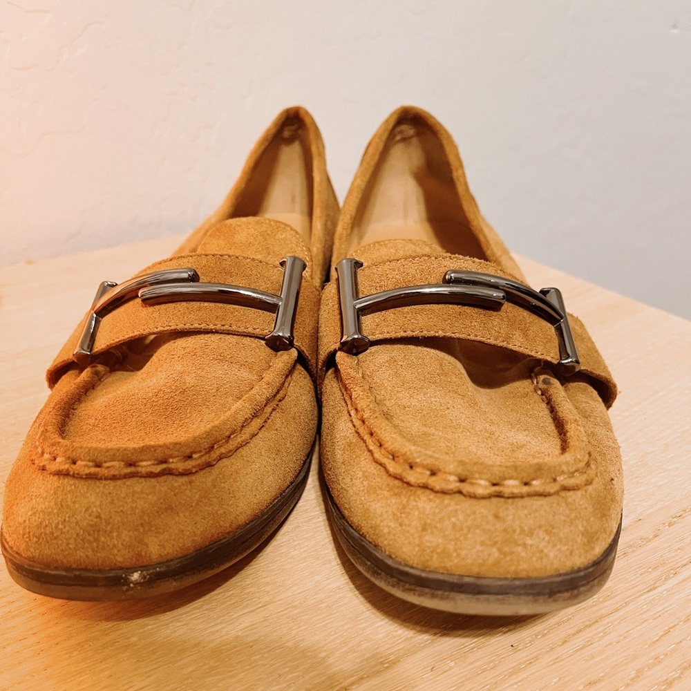 Franco Sarto Tan Suede Womens Loafer Shoes - Picture 2 of 8